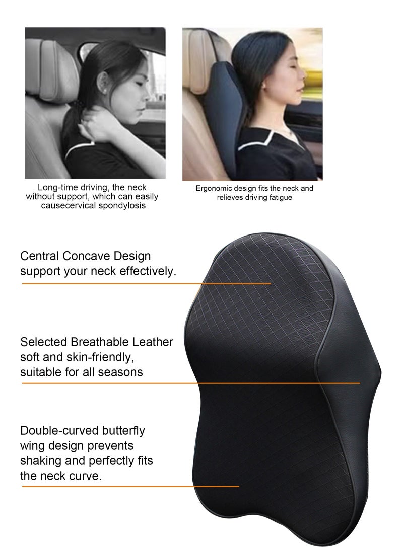HomarKet Car Seat Headrest Neck Pillow Ergonomic Car Neck Pillow Durable Neck Pillow 100% Pure Memory Foam Car Neck Support Relieve Neck Pain Adjustable Neck Pillow Black - Image 4