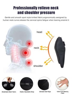 HomarKet Car Seat Headrest Neck Pillow Ergonomic Car Neck Pillow Durable Neck Pillow 100% Pure Memory Foam Car Neck Support Relieve Neck Pain Adjustable Neck Pillow Black  - Image 3