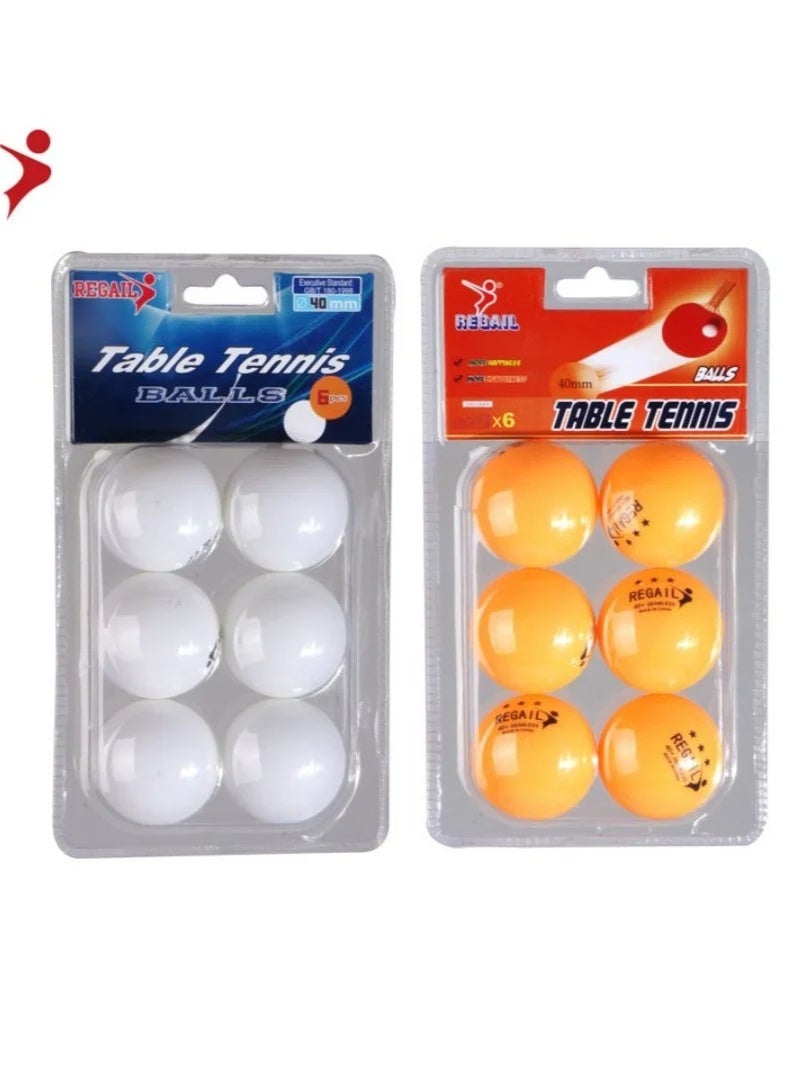 REGAIL 12Pcs Table Tennis Set White/Yellow - Image 1