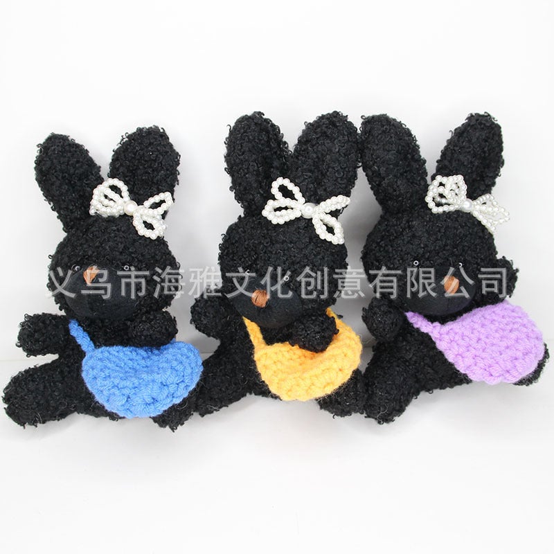 Korean Style Medium 12Cm Curly Rabbit Tiktok Popular Bow Knot Backpack Mobile Phone Pendant Bag Car Ornaments - Image 3