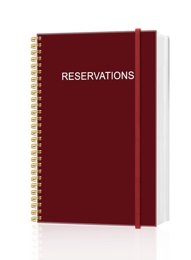 Tuun Fuplan Reservation Book for Restaurant, Table Reservations, Spiral bound Restaurant Dinner Reservations 365 Days 384 Pages, 8.5" x 11", Red - Image 1