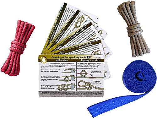 ReferenceReady Knot Tying Kit - Outdoor Knots Pocket Guide, Webbing, and Paracord for Practicing Camping, Backpacking, & Scouting Knots - Image 1
