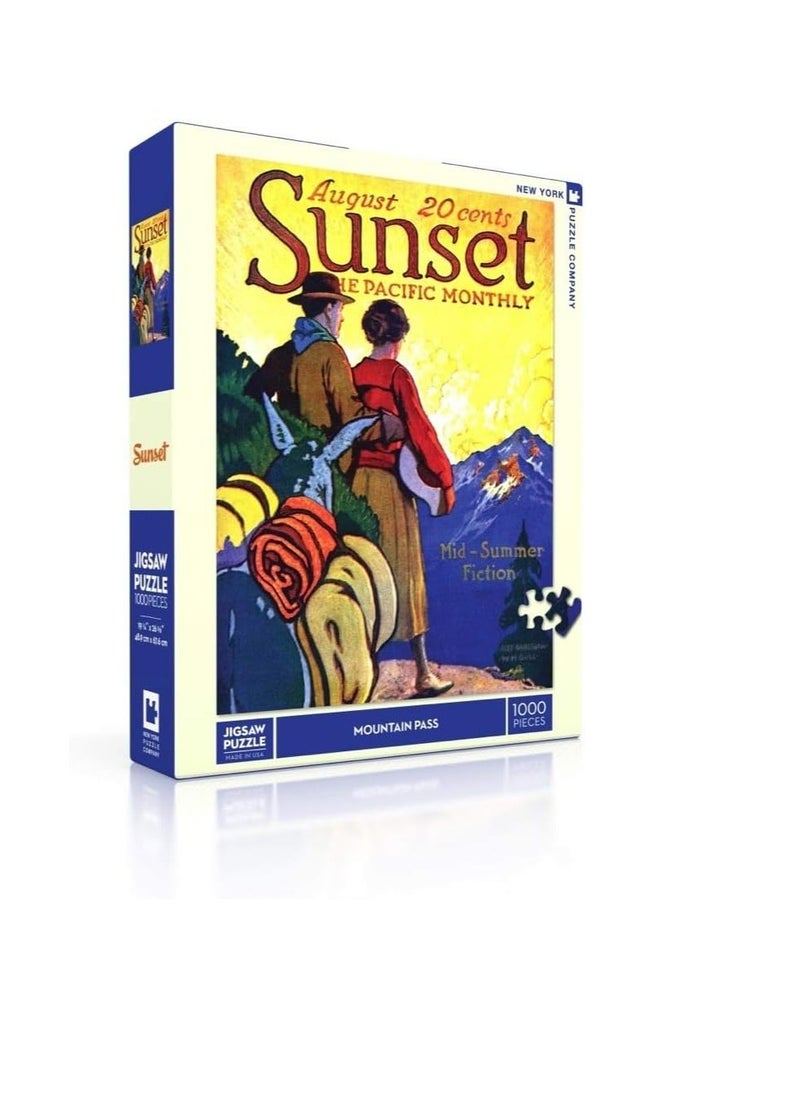 New York Puzzle Company - New York Puzzle Company - Sunset Mountain Pass - 1000 Piece Jigsaw - Image 1