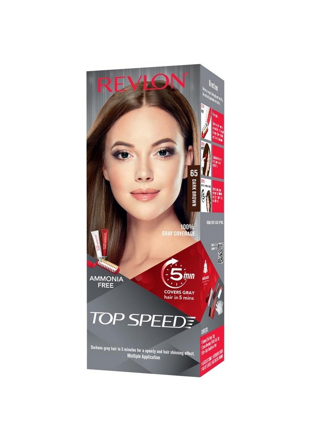Revlon لون شعر توب سبيد، بني داكن 65، 20 غ، 20 غ، 15 مل - Image 1