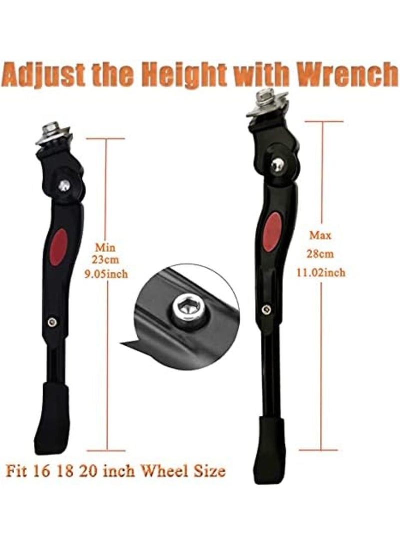 Luckam Kickstand for Kids Bike, Bicycle Kickstands Center Mount for 16 18 20 22 24 Inch Bicycles Adjustable Aluminum Alloy Kickstands for 16-18-20inch 18-20-22inch 22-24-26inch Mountain Bike - Image 2