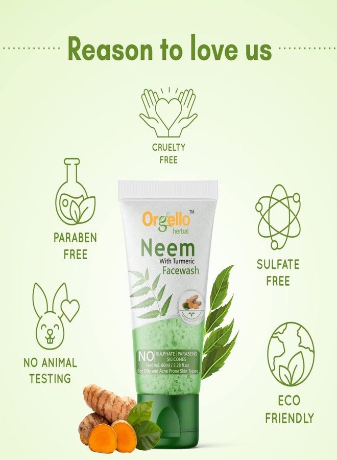 Orgello Herbal Lemon Honey Face Wash | 1 X 100 ml | Neem And Turmeric Face Wash | 1 X 60 ml | Men Women Boys Girls | All Skin Types | Paraben Sulphate Free | Pack of 2 - Image 5