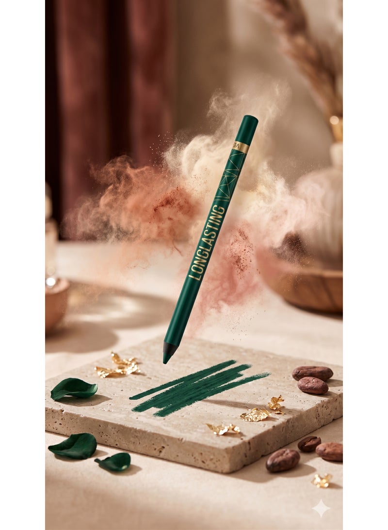 قلم كحل وتحديد عيون احترافي ثابت  - درجة 105 أخضر زيتي ملكي - مقاوم للماء ويدوم طويلاً - Image 2