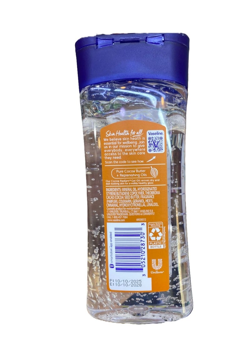 Vaseline Intensive Care Cocoa Radiant Vitalizing Body Gel Oil 200ml | Deep Moisture for Healthy Glowing Skin | Lightweight Non-Greasy Daily Body Moisturizer - Image 2