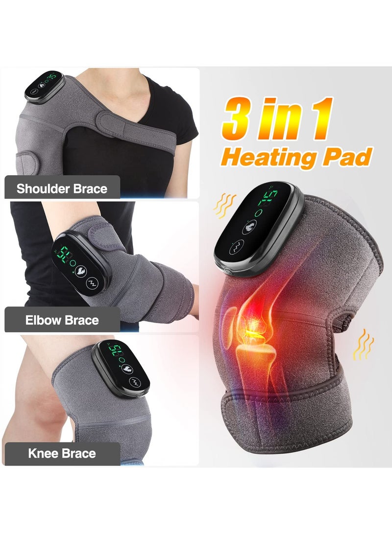Smart Touch Screen Wireless Heating Knee Massager, Timed Knee Heating Pad, Portable Knee Shoulder And Elbow 3-in-1 Heating Vibration Massager, Relieve Joint Pain and Pressure (single) - Image 1