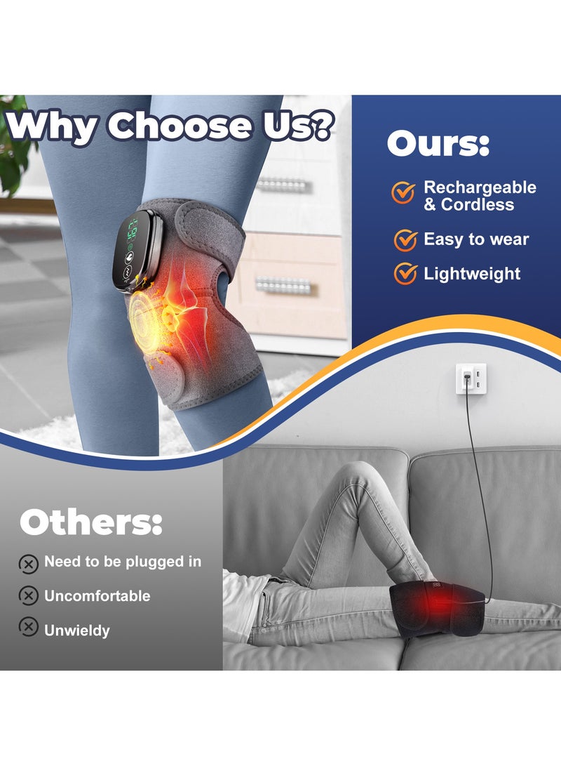 Smart Touch Screen Wireless Heating Knee Massager, Timed Knee Heating Pad, Portable Knee Shoulder And Elbow 3-in-1 Heating Vibration Massager, Relieve Joint Pain and Pressure (single) - Image 3
