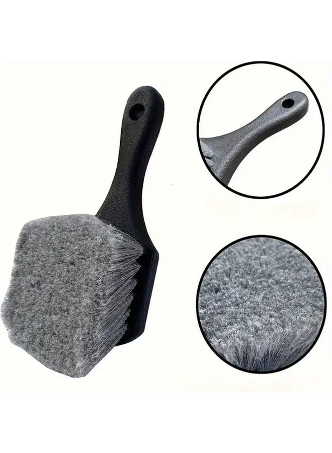 Black Soft Bristle Car Wash Brush Cleans Wheels Tires Rims Floor Pool - Image 1