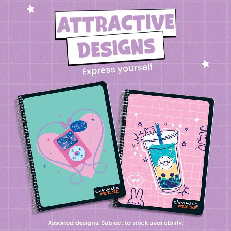 classmate pulse 1 subject notebook : Single line, spiral binding, A4, 180 Pages. - Image 3