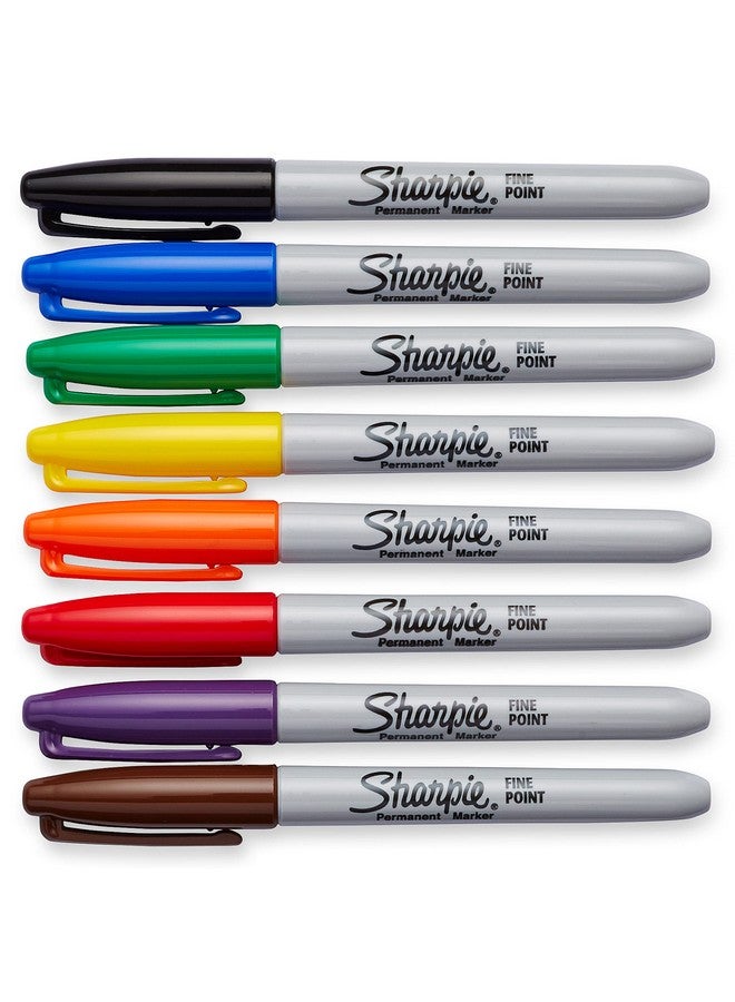 Sharpie Permanent Markers, Fine Point, 8 Pack, Assorted Colors (30217Pp) - Image 2
