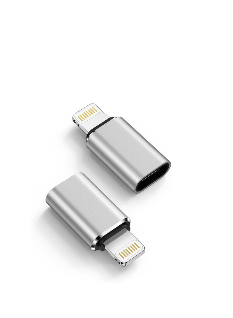 Terabyte [2 Pack] USB C Female to Lightning Male Adapter – 27W PD Fast Charging & Data Sync – Compatible with iOS Devices like iPhone, iPad, AirPods - Image 1