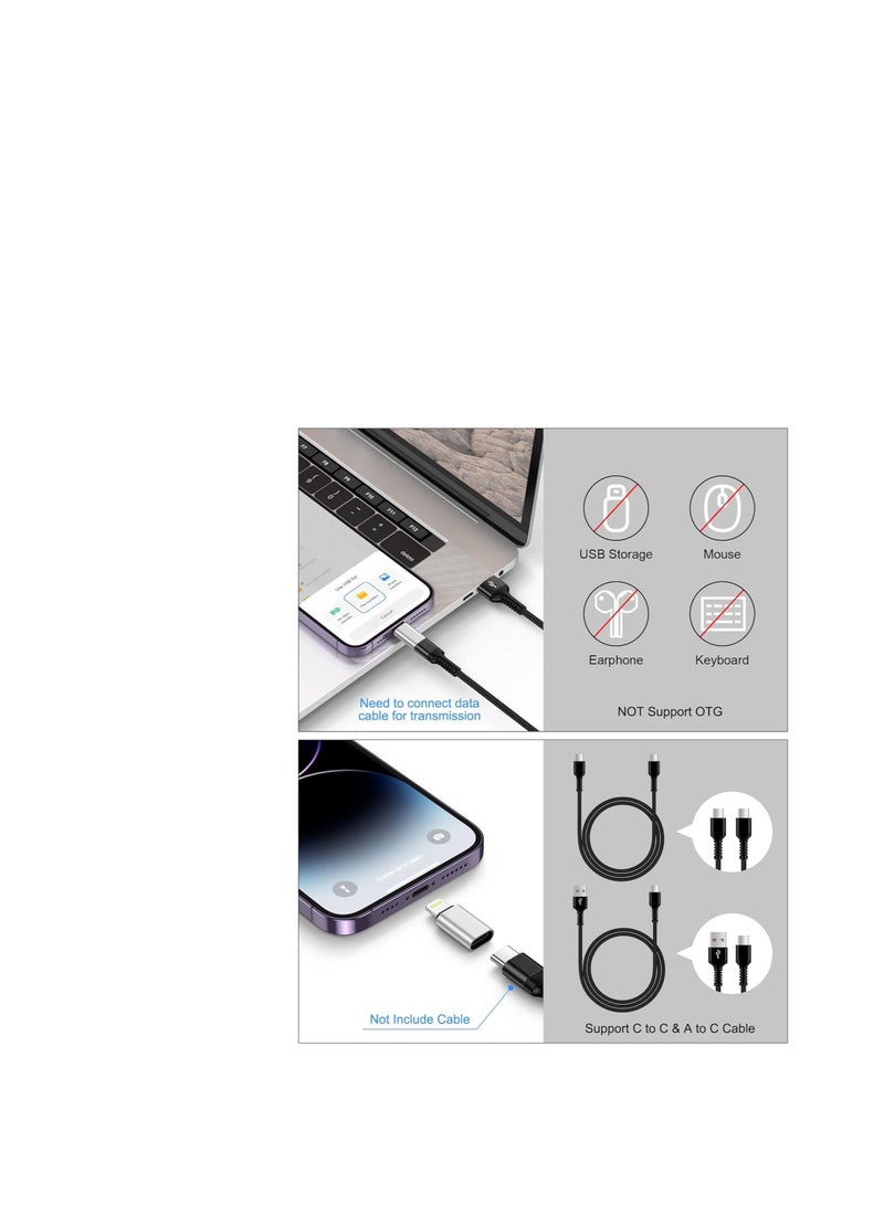 Terabyte [2 Pack] USB C Female to Lightning Male Adapter – 27W PD Fast Charging & Data Sync – Compatible with iOS Devices like iPhone, iPad, AirPods - Image 3