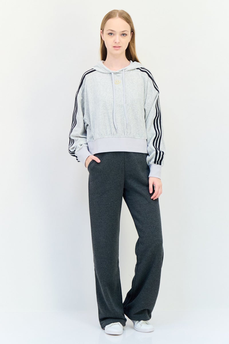 adidas Originals Women Sportswear Fit Long Sleeve Outdoor Hoodie, Grey  - Image 2