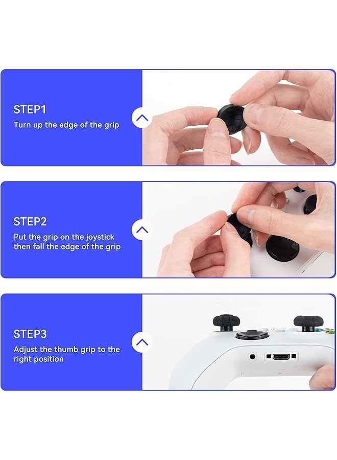 GeekShare أغطية قبضة الإبهام لوحدة تحكم Xbox One، غطاء عصا التحكم من السيليكون بلون سادة، مجموعة أغطية عصا التحكم متوافقة مع Xbox Series X، 3 أزواج / 6 قطع - Image 5