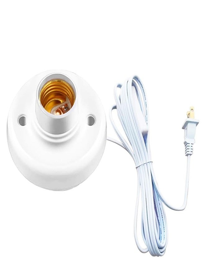DBKMPZ 15ft Light Socket with Cord E26/ E27 Light Bulb Socket with On/Off Switch Hanging Light Cord Extension,for Balcony, Garage Installation Lighting - Image 1