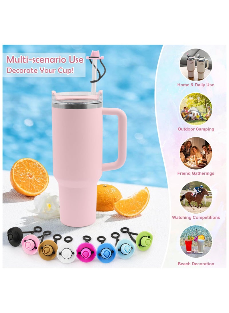 RTYY - 4Pcs Silicone Cowboy Hat Straw Covers for Stanley Tumblers, Fits 30oz & 40oz, 10mm Straw Toppers - Image 1