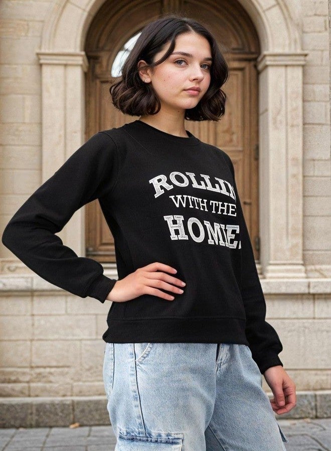 KOTTY Stylish Women's Graphic Sweatshirt Collection Casual Crewneck with Fun Prints and Patterns(Black,2XL) - Image 5