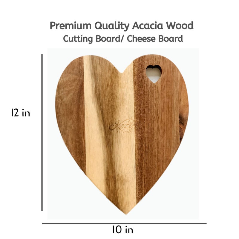 Kozy Kitchen Premium Acacia wood Charcuterie Board, 100% Handmade, Cheese Platter, Cheese Tray, Wood Cutting Board, Attractive Heart Design by Kozy Kitchen - Image 2