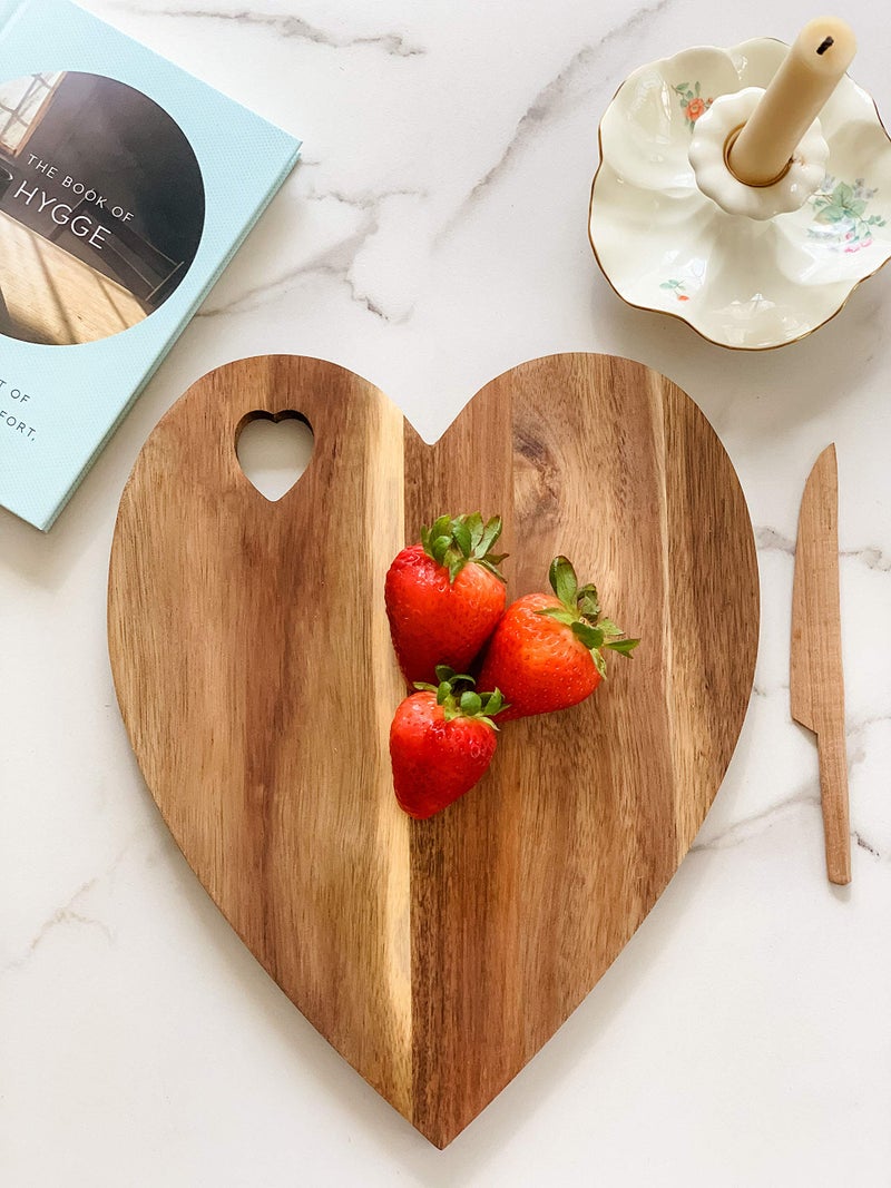 Kozy Kitchen Premium Acacia wood Charcuterie Board, 100% Handmade, Cheese Platter, Cheese Tray, Wood Cutting Board, Attractive Heart Design by Kozy Kitchen - Image 5
