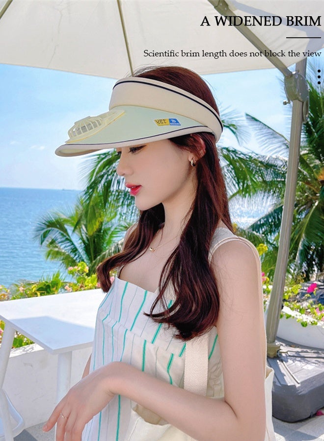 DUNISO قبعة شمسية نسائية مع مروحة يو إس بي، قبعات شاطئ للسيدات للسفر في الصيف، قبعة صيفية فارغة لتبريد الشاطئ وحماية من الأشعة فوق البنفسجية UPF50+ وقبعة صيد الأسماك والمشي لمسافات طويلة - Image 4