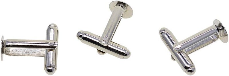 klarako 20 pcs Silver Plated Blank Settings Base Pad Cabochon Cuff Links Blank 8 mm - Image 2