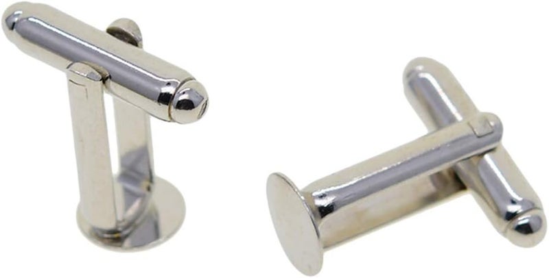klarako 20 pcs Silver Plated Blank Settings Base Pad Cabochon Cuff Links Blank 8 mm - Image 3
