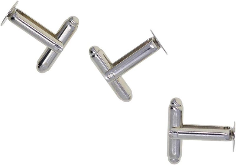 klarako 20 pcs Silver Plated Blank Settings Base Pad Cabochon Cuff Links Blank 8 mm - Image 4