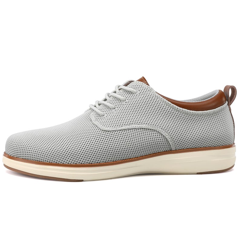 VILOCY Men's Wide Casual Dress Oxfords Business Shoes Fashion Sneakers Mesh Breathable Comfortable Walking Shoes Light Grey,EU40 - Image 4