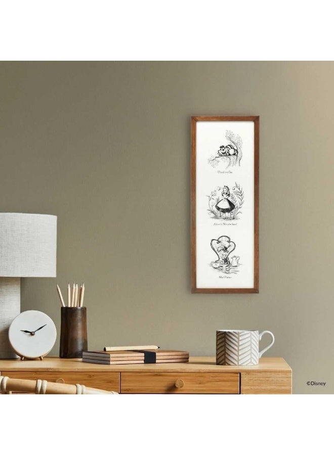 Open Road Brands Alice in Wonderland Storybook Framed Wood Wall Decor - Black and White Alice in Wonderland Wall Art For Home Decorating - Image 2