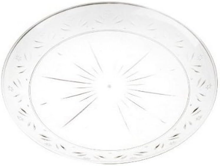 Clear Plastic Dessert Plates 6 Inch Elegant Disposable Round Cake Plates Perfect Plastic Salad Plates for Weddings Parties Anniversaries  More 20 Count