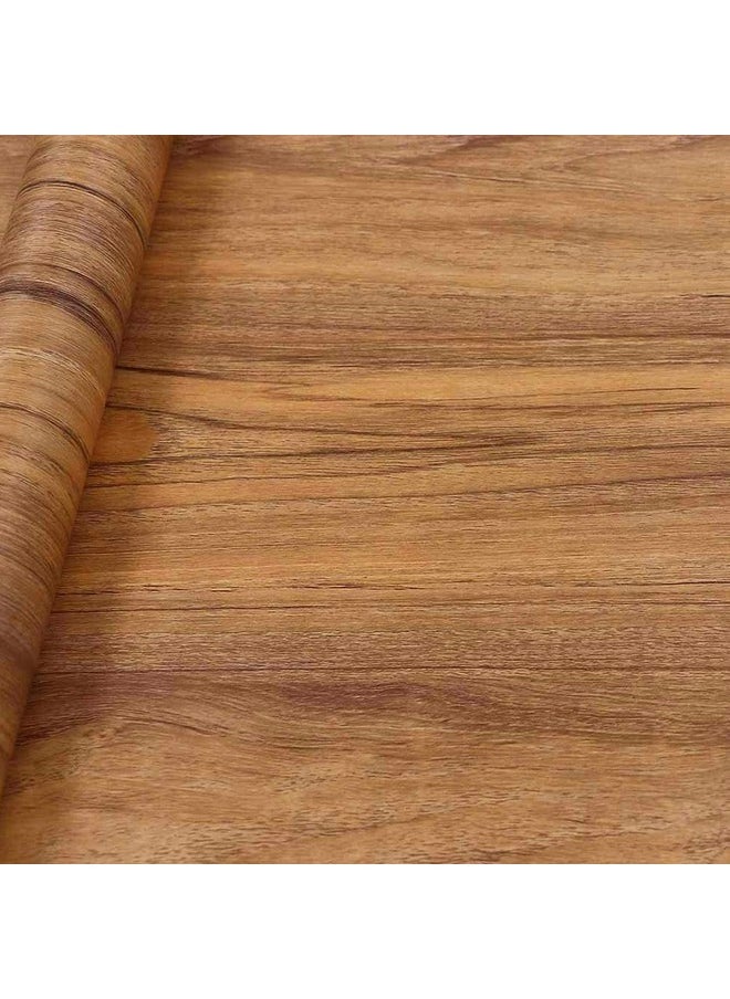 WISDOM - WISDOM Self Adhesive Vinyl Wood Grain Wallpaper for Furniture Vinyl Stickers Wooden Door Desktop Wall Papers Kitchen-Cupboard/Shelf Liner Sheet (24 x 100 Inch, Grain 01 - Image 1