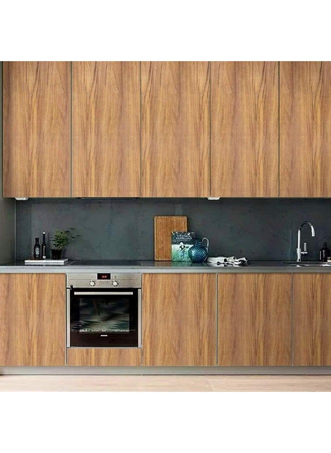 WISDOM - WISDOM Self Adhesive Vinyl Wood Grain Wallpaper for Furniture Vinyl Stickers Wooden Door Desktop Wall Papers Kitchen-Cupboard/Shelf Liner Sheet (24 x 100 Inch, Grain 01 - Image 1