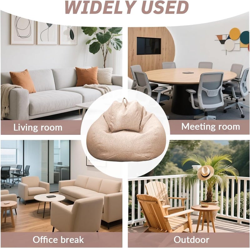 Highdi Bean Bag for Adults and Children, Bean Bag without Filling Comfortable Armchairs Sofa Chair Indoor and Outdoor Bean Bag Chair - Image 5