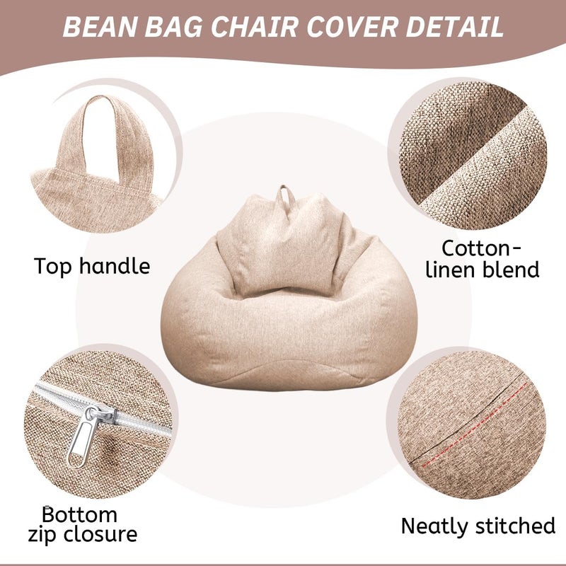 Highdi Bean Bag for Adults and Children, Bean Bag without Filling Comfortable Armchairs Sofa Chair Indoor and Outdoor Bean Bag Chair - Image 3