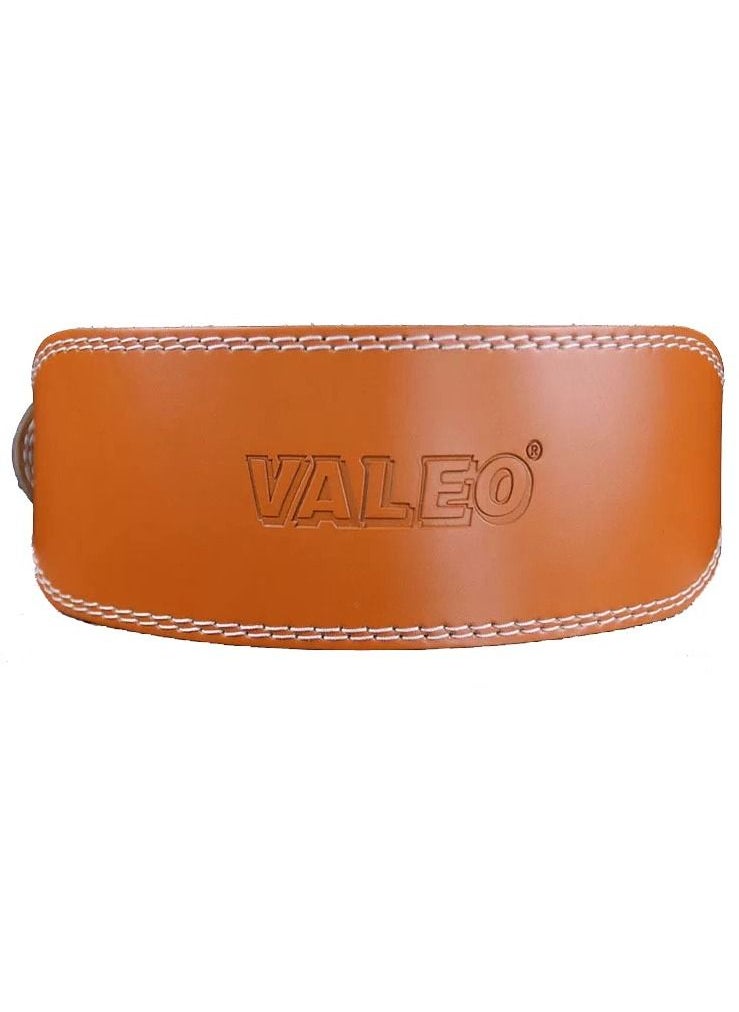 VALEO - Genuine Leather Weight Lifting Belt Size S-110 CM, Light Brown - Image 1