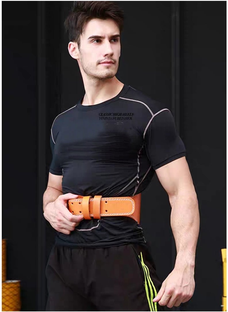 VALEO - Genuine Leather Weight Lifting Belt Size S-110 CM, Light Brown - Image 1