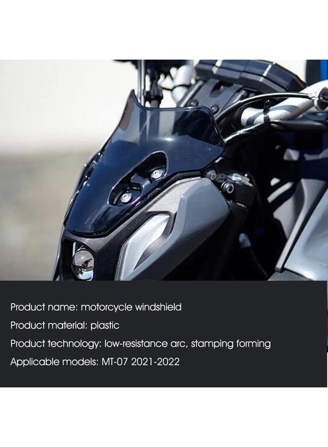 LANQIAN Motorcycle Front Windshield Windscreen Airflow Wind Deflector for MT07 MT-07 2021 2022 2023 Black - Image 2