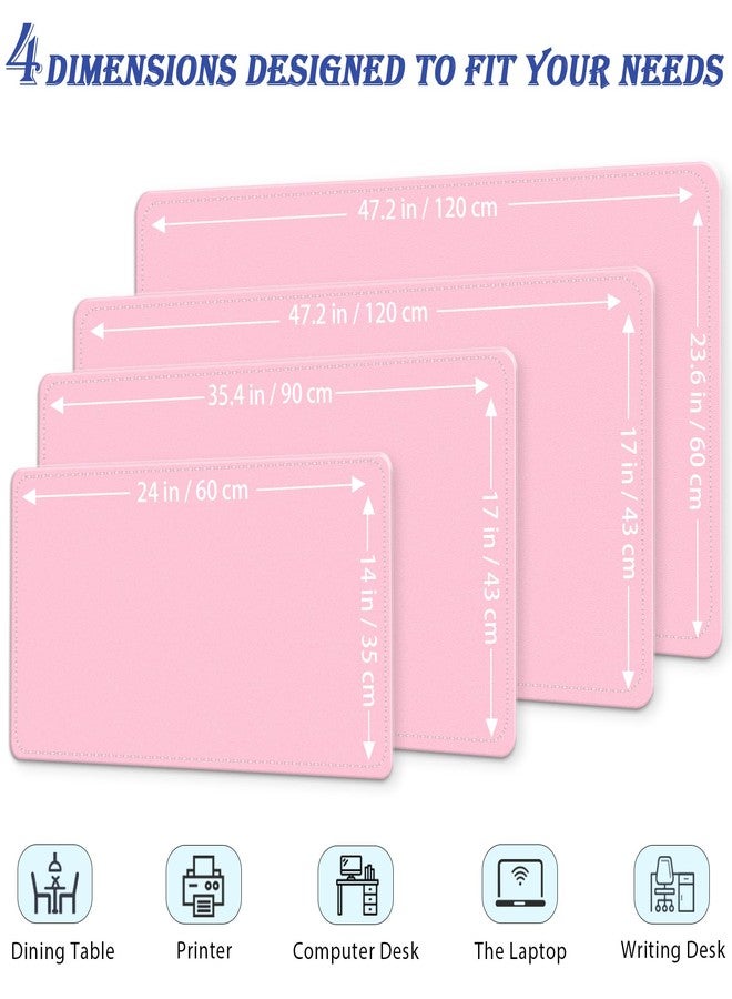 METEOROCK Large Desk Mat 35.4" x 17", PU Leather Desk Pad Protector, Non-Slip Large Mouse Pad for Desk, Waterproof Computer Desk Mat, Office Desk Pad for Keyboard Mouse, Desk Writing Mat (Fairy Tale Pink) - Image 2
