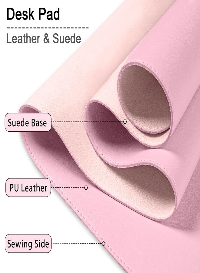 METEOROCK Large Desk Mat 35.4" x 17", PU Leather Desk Pad Protector, Non-Slip Large Mouse Pad for Desk, Waterproof Computer Desk Mat, Office Desk Pad for Keyboard Mouse, Desk Writing Mat (Fairy Tale Pink) - Image 3