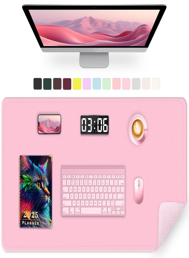 METEOROCK Large Desk Mat 35.4" x 17", PU Leather Desk Pad Protector, Non-Slip Large Mouse Pad for Desk, Waterproof Computer Desk Mat, Office Desk Pad for Keyboard Mouse, Desk Writing Mat (Fairy Tale Pink) - Image 1