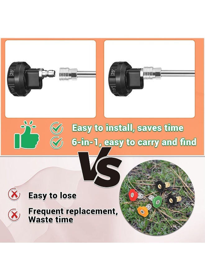 FIXFANS Pressure Washer Nozzle, 6 In 1 Quick Change Over Spray Nozzle, Adjustable High Power Washer Nozzle Tips With 1/4" Quick Connect, 4000 Psi  - Image 4