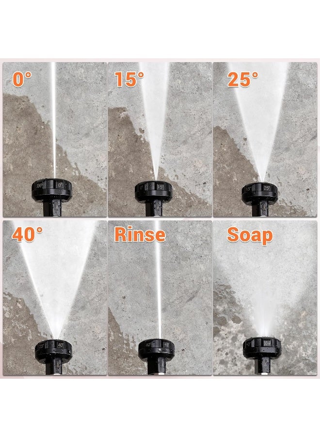 FIXFANS Pressure Washer Nozzle, 6 In 1 Quick Change Over Spray Nozzle, Adjustable High Power Washer Nozzle Tips With 1/4" Quick Connect, 4000 Psi  - Image 5