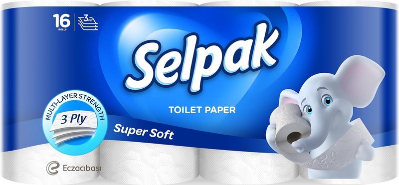 Selpak ورق تواليت مستورد 3 طبقات - 16 لفة/عبوة (عبوة من 2) - Image 2