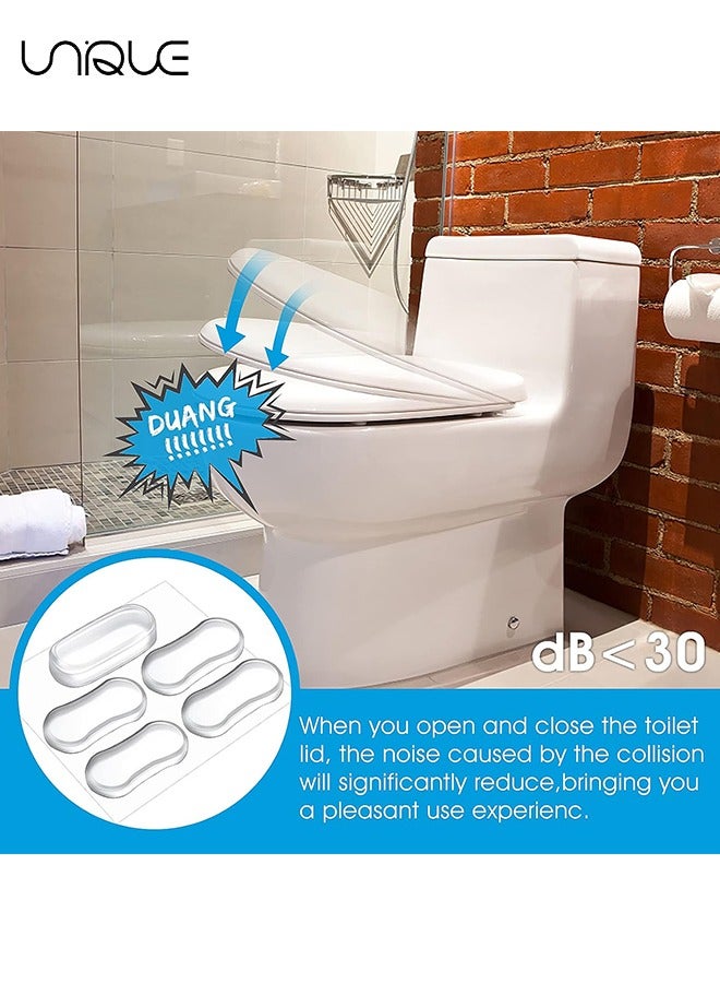 Unique 10 Pieces Toilet Seat Bumpers, Universal Toilet Lid Bidet Replacement Bumper Kit Silicone Rubber Bumpers for Bidet Attachment with Strong Adhesive for Families, Hotels, School Toilet - Image 3
