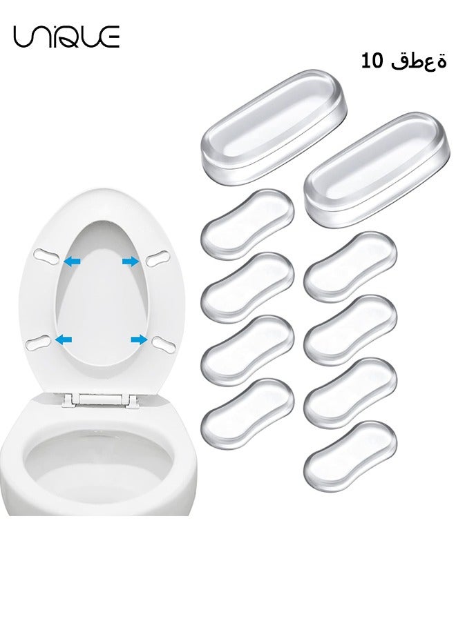 Unique 10 Pieces Toilet Seat Bumpers, Universal Toilet Lid Bidet Replacement Bumper Kit Silicone Rubber Bumpers for Bidet Attachment with Strong Adhesive for Families, Hotels, School Toilet - Image 1