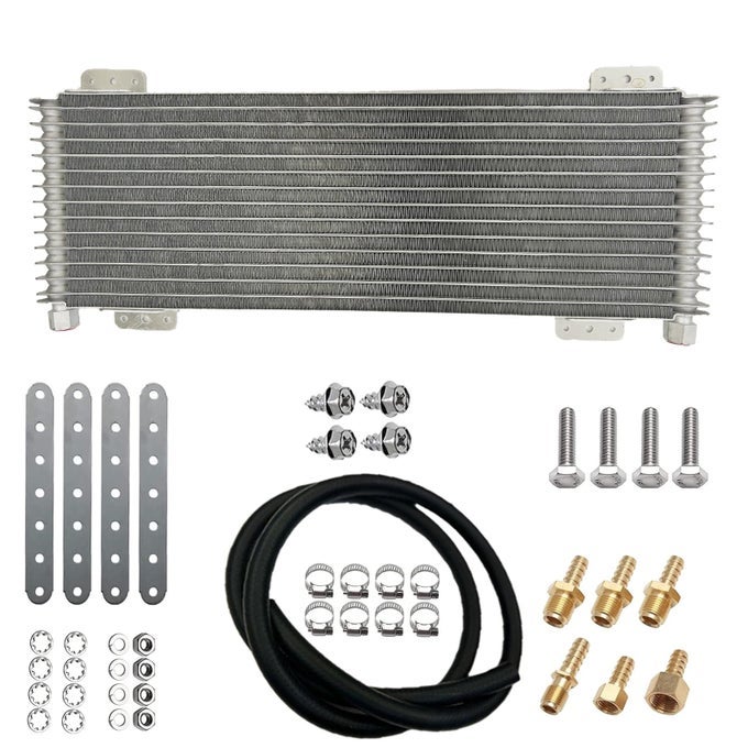 Low Pressure Drop Transmission Oil Cooler 40k Transmission Oil Cool Compatible For Heavy Duty 40000 GVW Max Low Mounting Hardware Towing Applications and Advanced Cooling Protection LPD47391