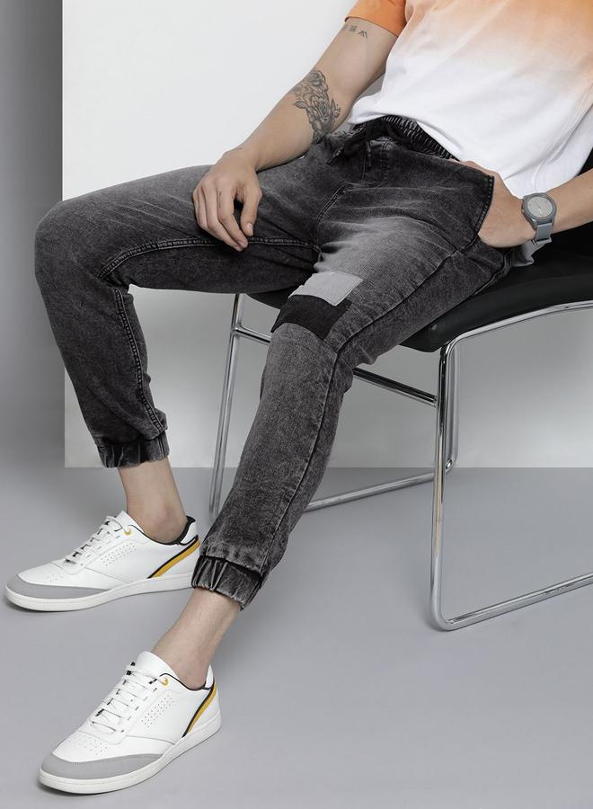 The Indian Garage Co Men Mid Rise Cut and Sew Panel Jeans - Image 1